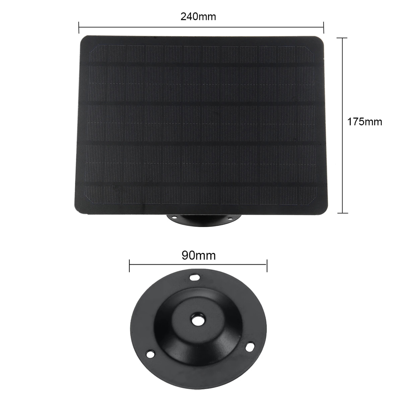 KKmoon 10W 5V Micro USB Solar Panel 2000mAh 360-degree Rotation Waterproof Wall Mounted Monocrystal Silicon Solar Plate for USB Camera