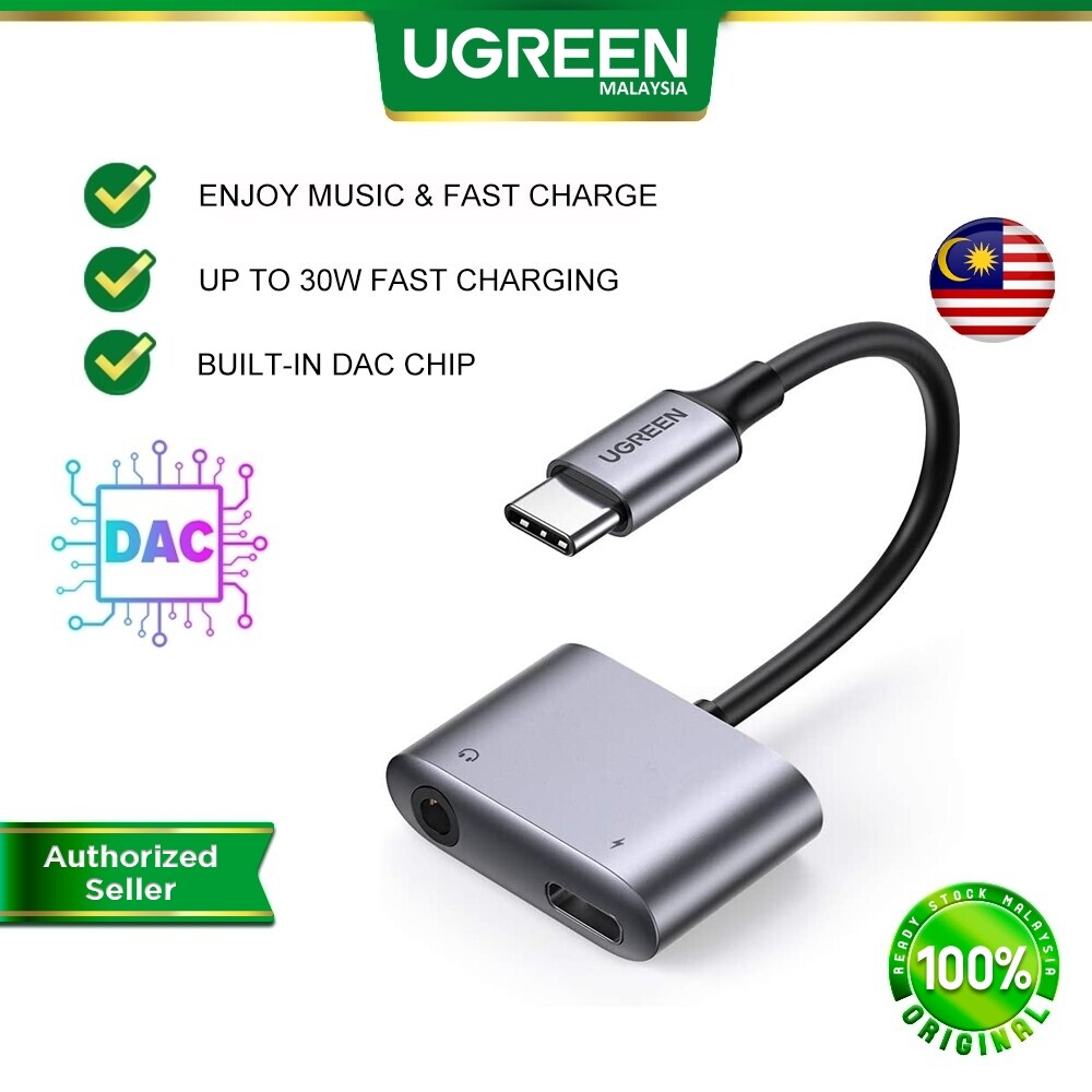 UGREEN USB C to Headphone and Charger Adapter in Type C to Aux  Audio Jack with PD Fast Charging Dongle for Stereo Earbuds DAC Chips