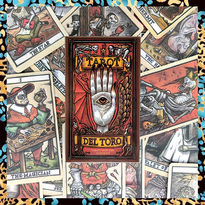 Del Toro Tarot Card Deck with Paper Guide Book | Standard Big Size 12x7cm | 78 Sheets Tarot Oracle Cards and Guidebook English Version