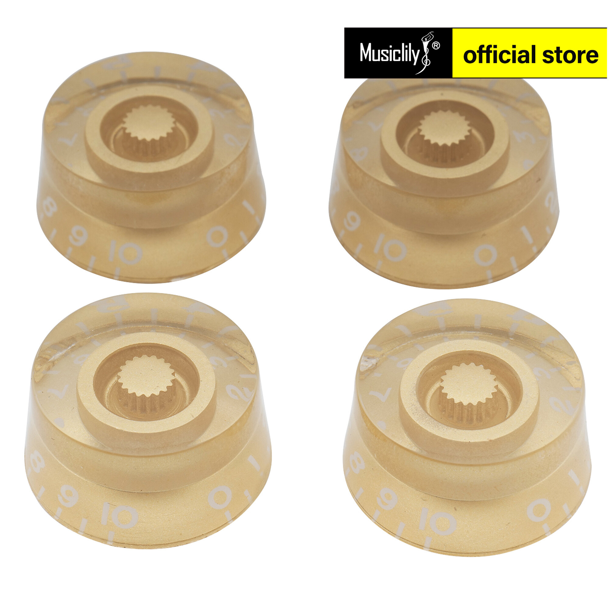 Musiclily Basic Metric Coarse 18-Spline Speed Control Knobs for Epi Les Paul Style Electric Guitar Split Shaft Pots (Set of 4)