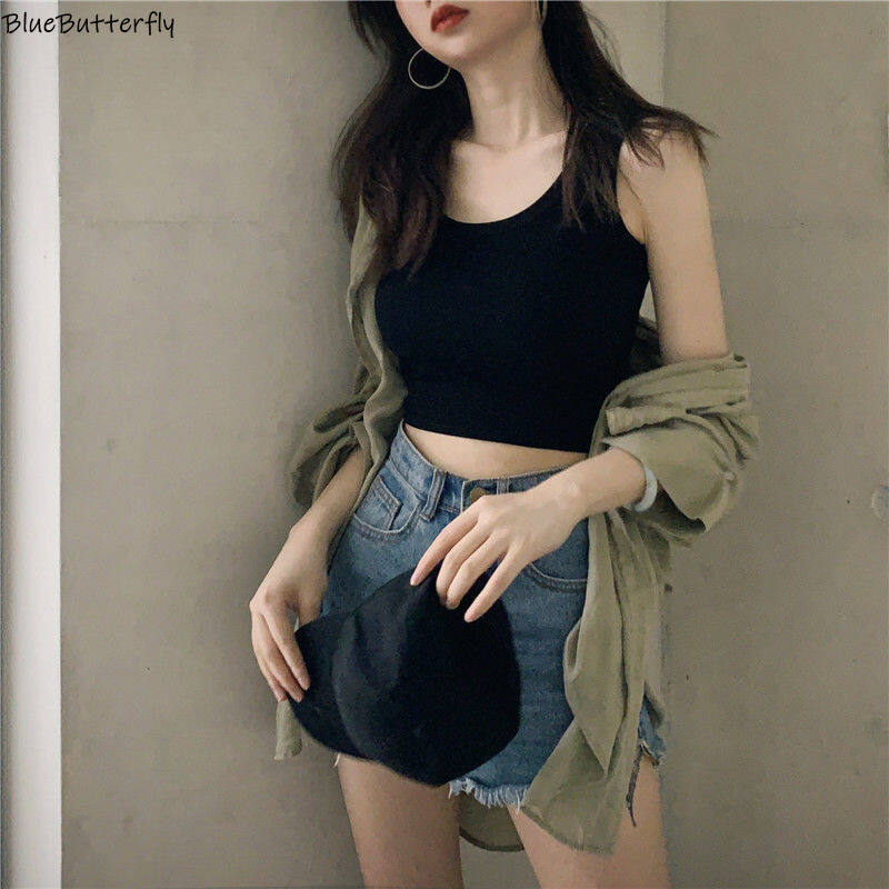 Áo Dây Đai Mùa Xuân Và Mùa Hè  Áo Hở Eo Thể Thao Mặc Trong Và Ngoài Không Tay Bó Sát Cho Nữ