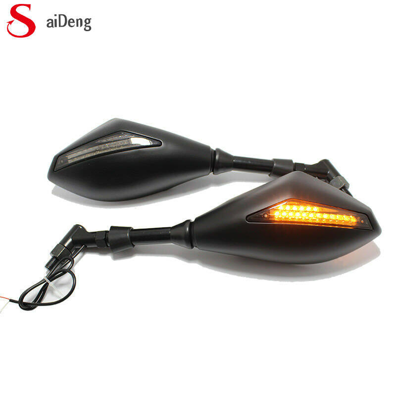 Motorcycle LED Turn Lights Side Mirrors Turn Signal Indicator Rearview Mirror