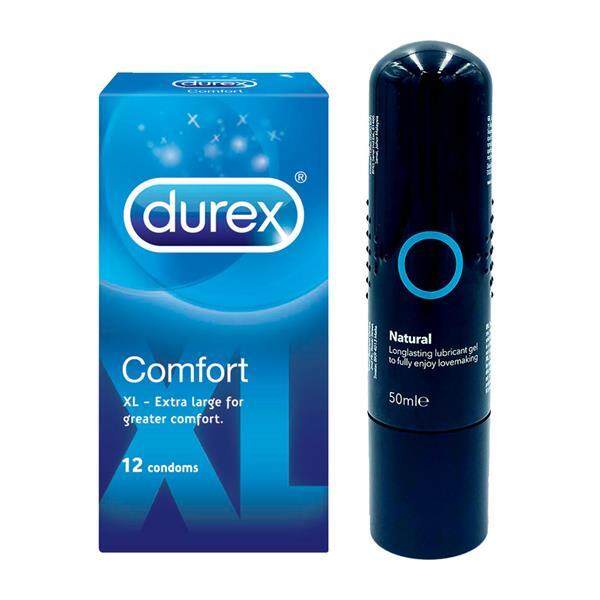 Durex Comfort XL Condoms s + Natural Long Lasting Lubricant 50ml