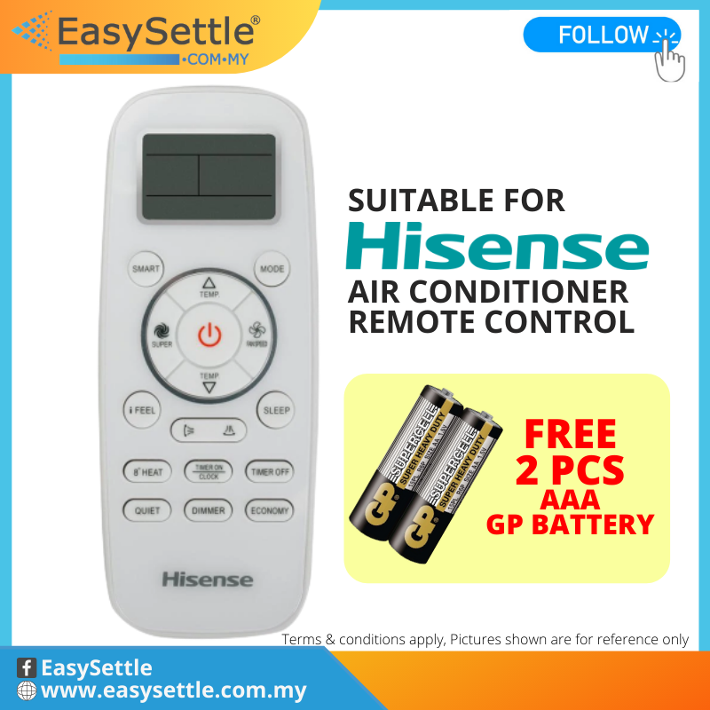 (BY EASYSETTLE)(FREE GP AAA Battery) HISENSE AIRCOND REMOTE CONTROL