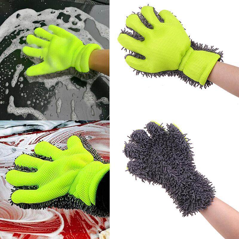 Juxiongmi】 1x Găng Tay Làm Sạch Bọt Biển Xe Hơi Găng Tay Microfiber Nội Thất Chăm Sóc Ngoại Thất
