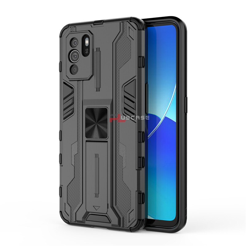 PlusCase for OPPO Reno6 Z 5G Case Shockproof Kickstand Armor Camera Lens Protector Hard Back Cover