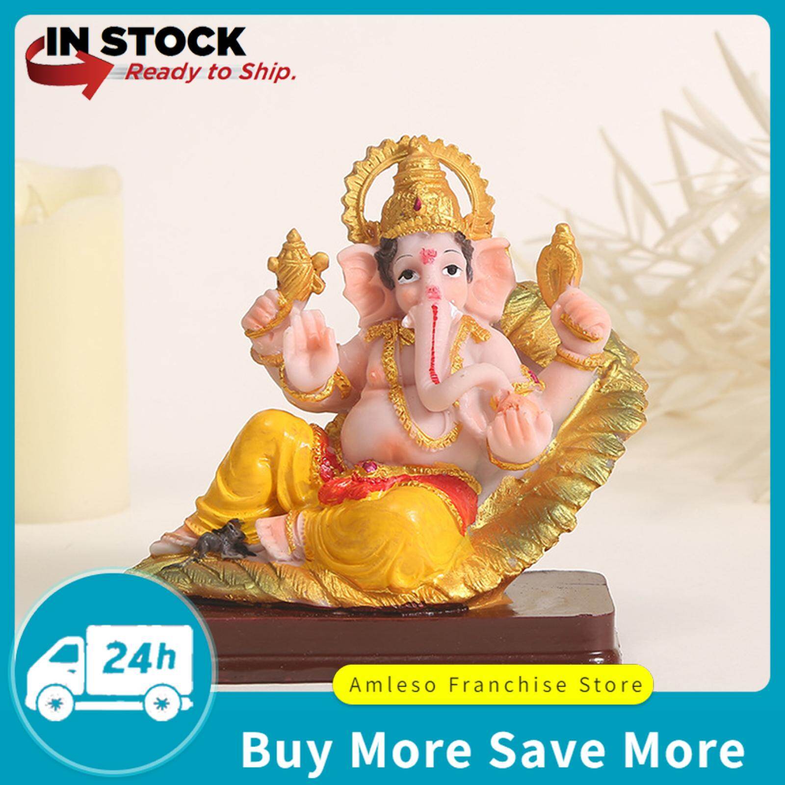 Amleso Ganesha Statue Decoration Gift Hindu Elephant God Statue for Home Decoration