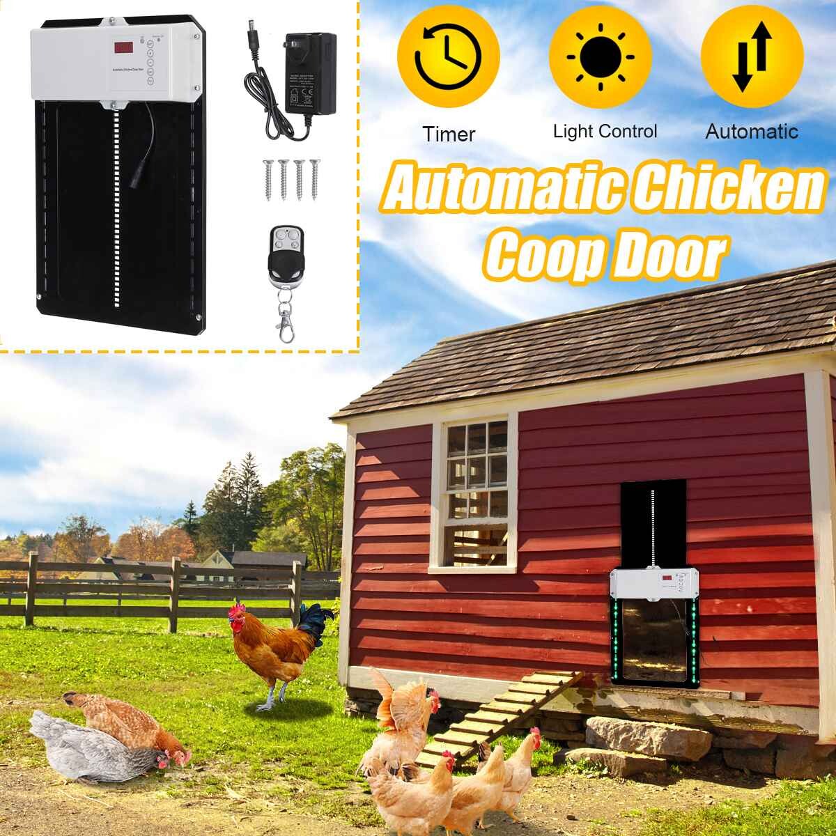130ft Automatic Chicken Coop Door RC Timing Control Chicken House
