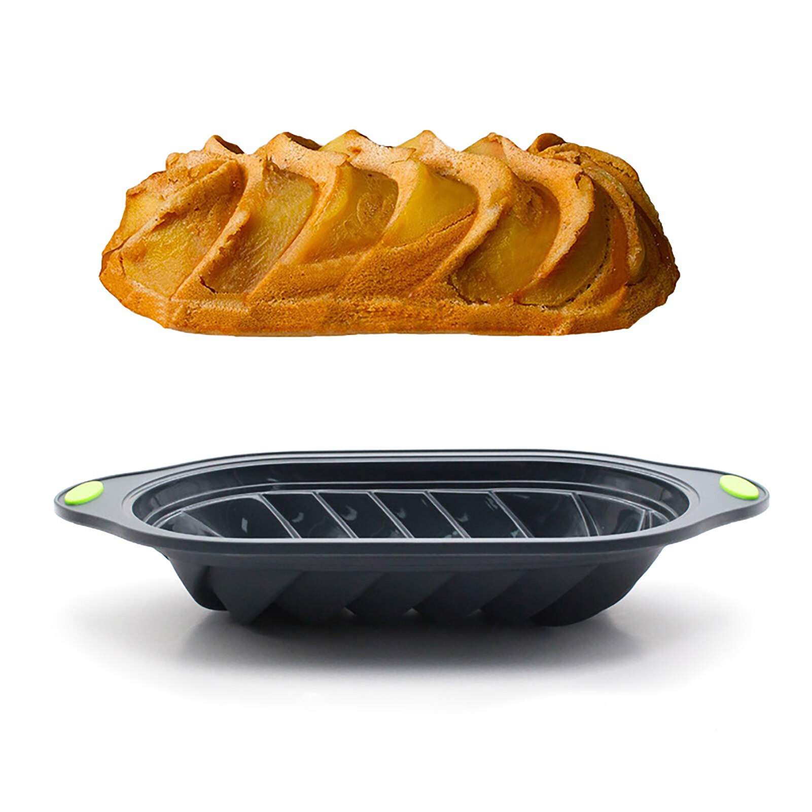 MOOREU Cake Pan Reusable Non-stick Easy to Clean Quick Demoulding High Temperature Resistant Make Cakes Toast Silicone Swirl Design Loaf Pan for Bakery Loaf Pan Easy