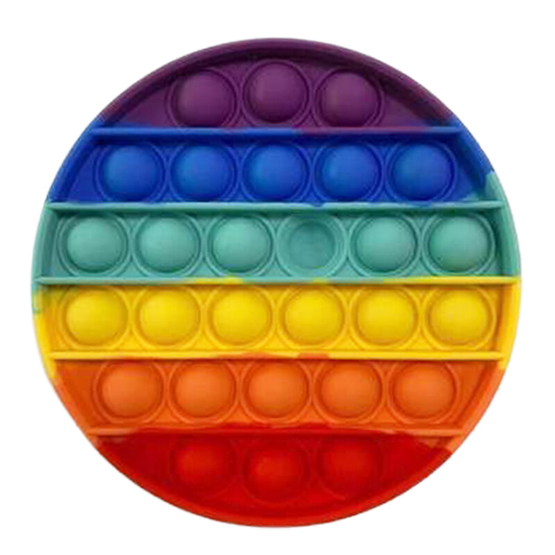 Đồ chơi bóp bong bóng màu cầu vồng hình tròn/vuông giúp giảm căng thẳng lo âu - INTL