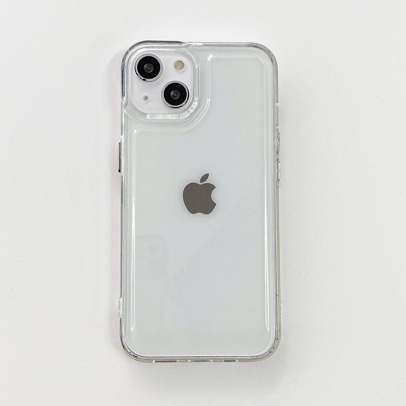 Hoce transparent tpu soft phone case for iphone 13 12 11 pro xr x xs max 8 7 6 plus shockproof shell lens protection electroplated metal button cover with bear stand