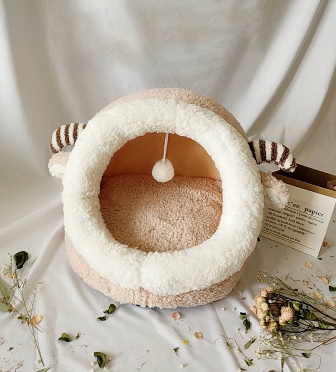 [HATELI] Dog Kennel Pet Bed Warm Pet Mat Cushion House For Small Medium Large Dog Cat Size S/M/L