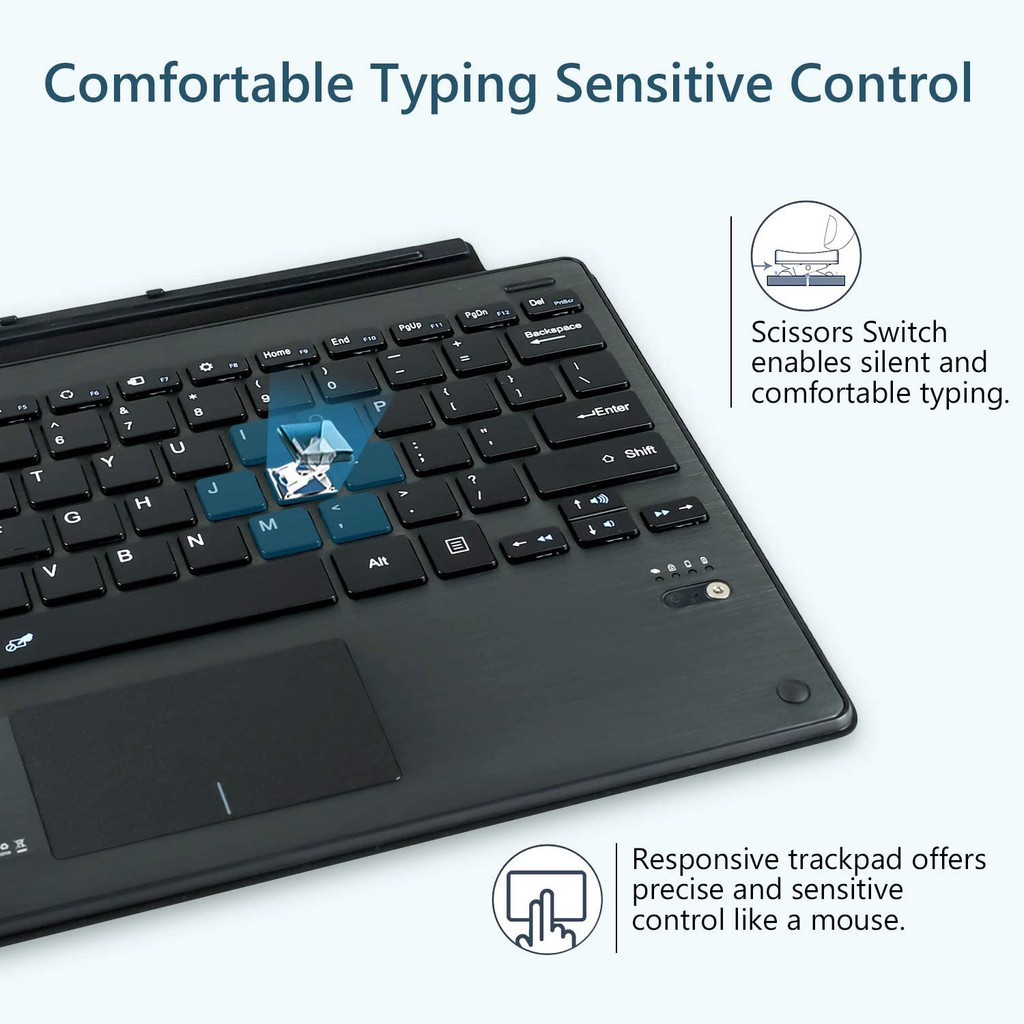 [Hexna] Microsoft Surface Bluetooth Wireless Keyboard for Microsoft Surface Go 1 Go 2 Pro 7 Pro 6 Pro 5 Pro 4 Pro 3 Cover Ultra-