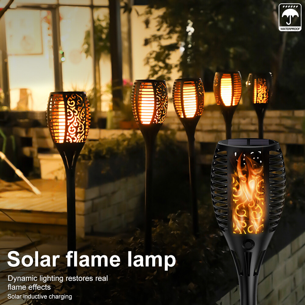 Solar Flame Lawn Light Outdoor Waterproof Garden Landscape Courtyard