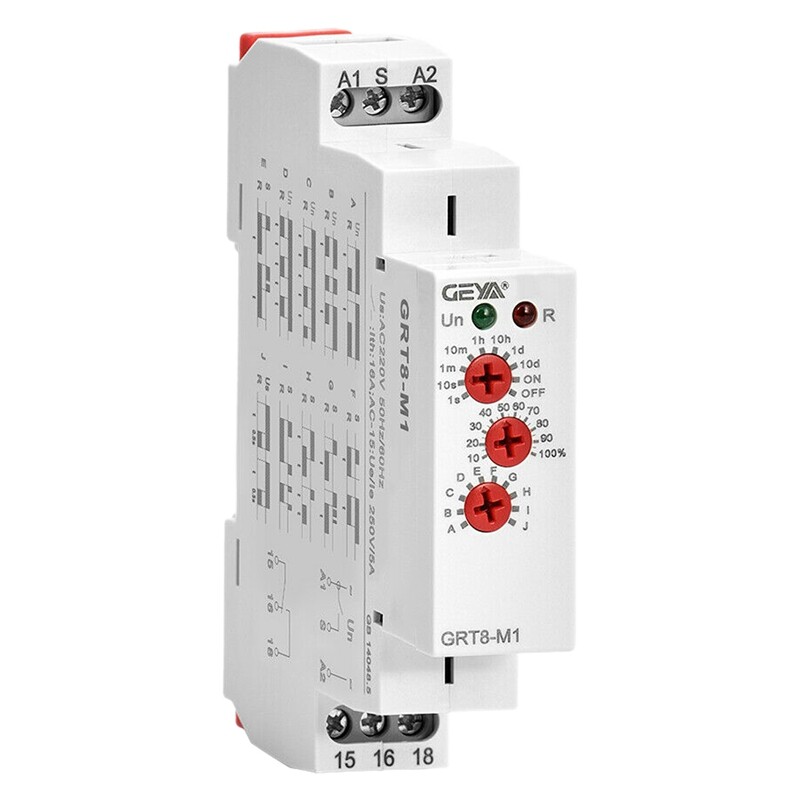 GEYA GRT8M1 on Off Time Delay Relay 16A AC/DC12V240V Multifunction