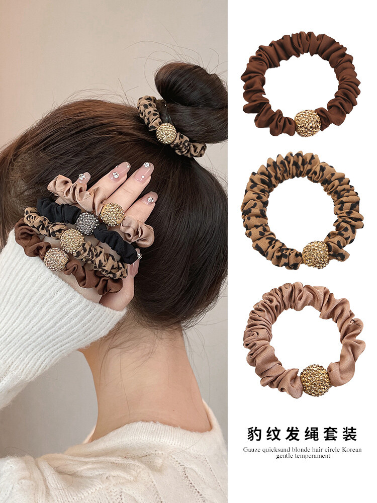 LINDREAM Dây buộc tóc co giãn phong cách Hàn Quốc cho nữ