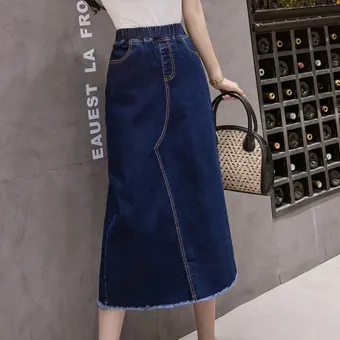 denim skirt elastic waistband