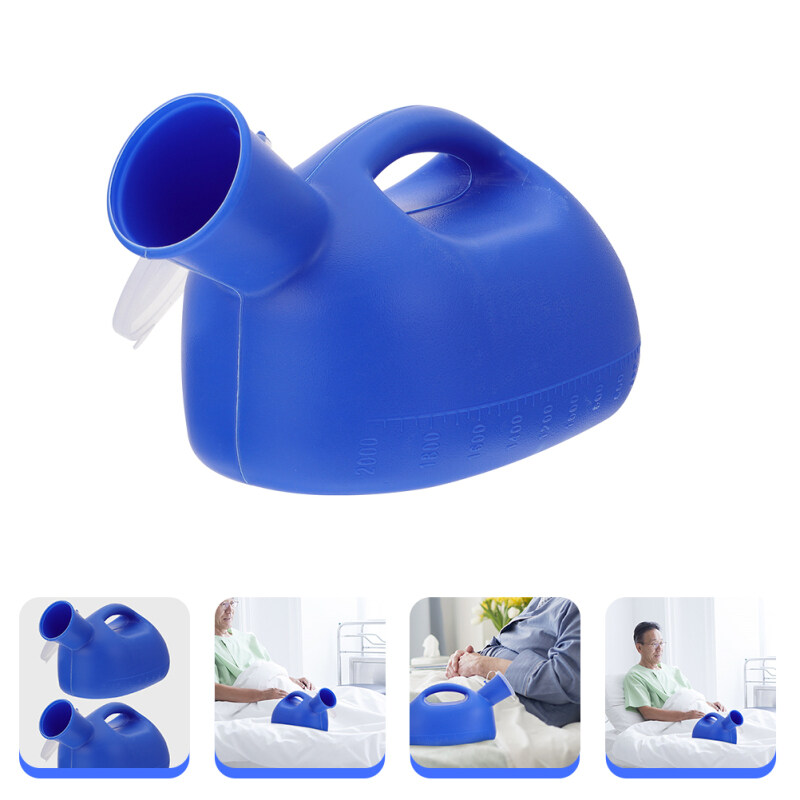 Portable Urinal Bottle 2000ml Spill Proof Urine Jar Plastic Urinal for