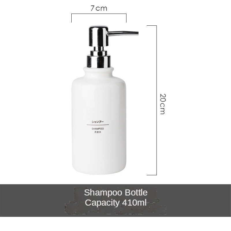 Ceramics Portable Soap Dispenser Japanese Simple Style Soap Bottle Bathroom Shower Gel Refillable Bottle Lotions Press Dispenser