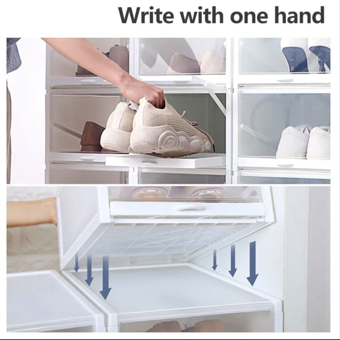 Push Pull Stackable Shoe Boxes Pull Out Set Of 3) ODOROKU