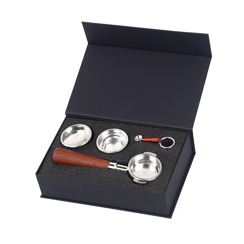 58mm Stainless Steel Double Ear Coffee Machine Handle Bottomless Filter Portafilter Universal Wooden E61 Espresso Coffee Tools
