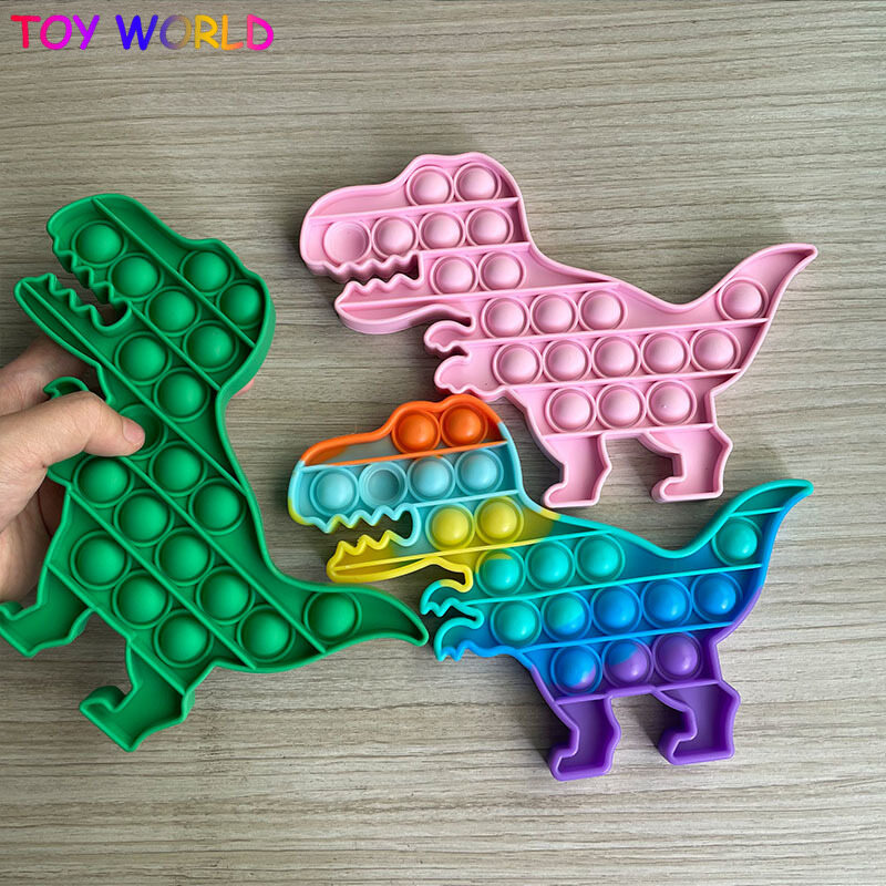 Pop it fidget toy pink circle dinosaur Cheap fidget toys full set box 100 pesos Bubble Sensory Push Stress Reliever Toy