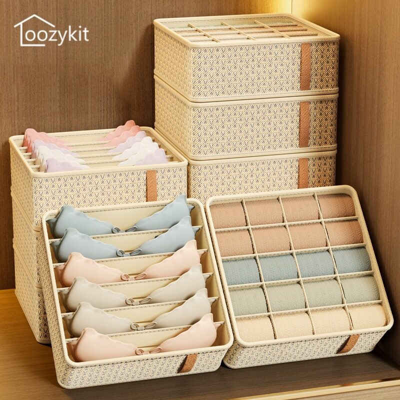Loozykit Divider Storage Box Panty / Socks / Bra Storage Box Underwear Organizer Drawer