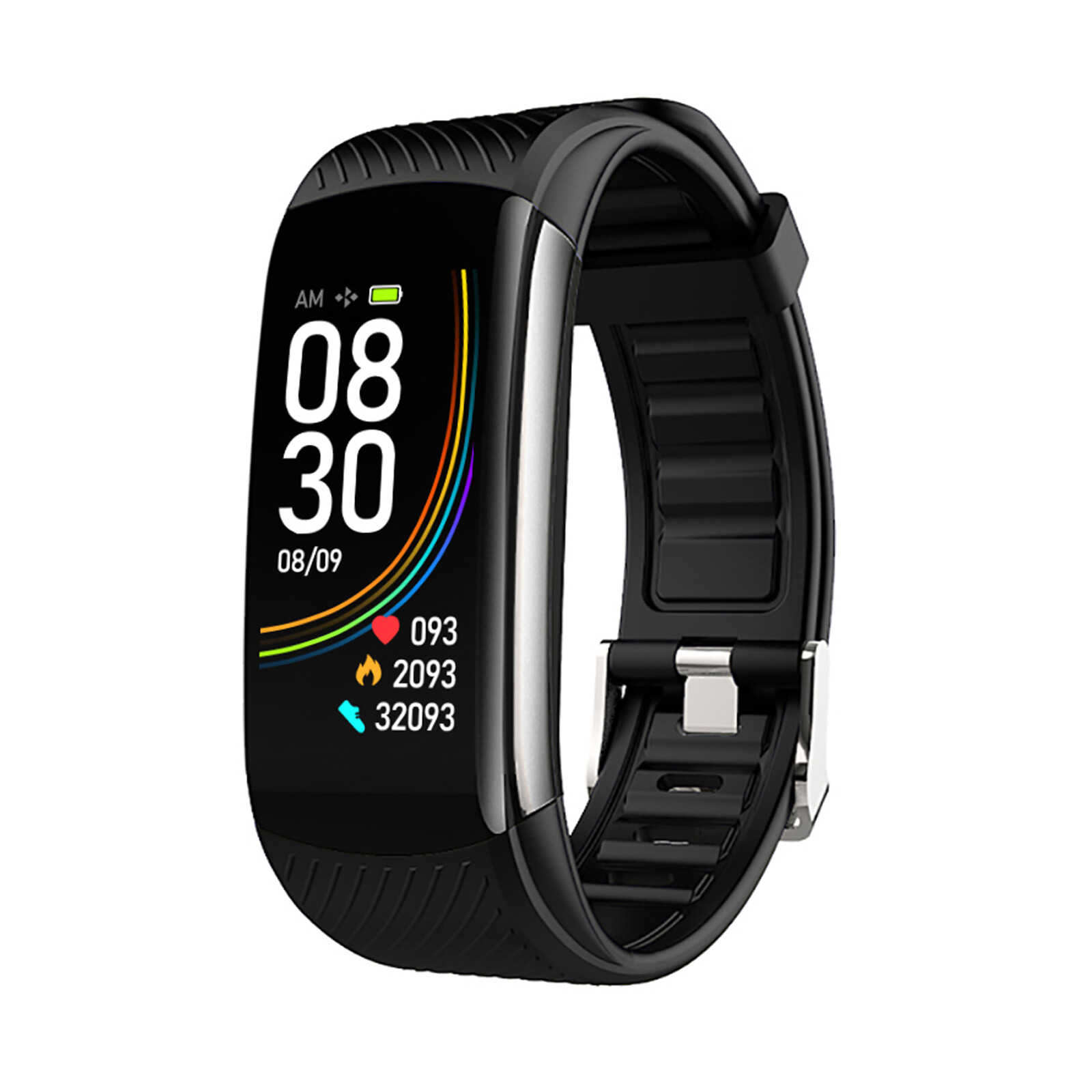 Smart Wristband/Wearable Watch for Health and Fitness tracker, Temperature/Blood Pressure and Oxygen/Heart Rate/Sleep/Sports monitoring, Weather and Message displaying, Sedentary reminder