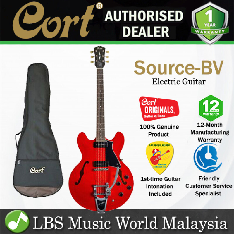 Cort Source-BV Set In Semi Hollow Cutaway Maple Top Electric Guitar Cherry Red with Bag (Source BV) Malaysia