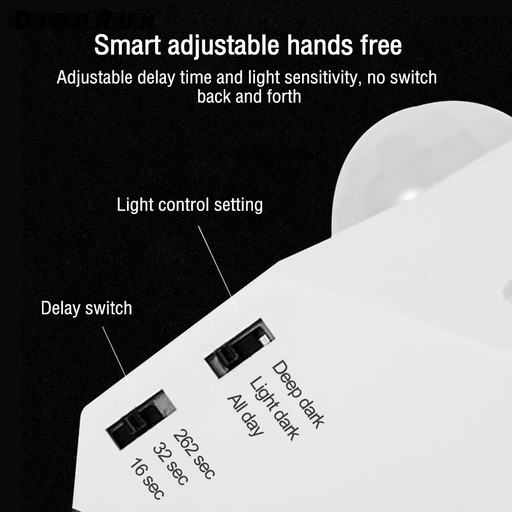 DIPPRUN 110-240V E27 LED Bulb Base Human Induction Motion Sensor Light Socket Adapter Holder with Infrared Sensor