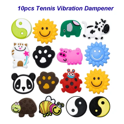 10pcs Tennis Racket Vibration Dampener Soft Silicon Racket Dampener for Racquetball Sent Random