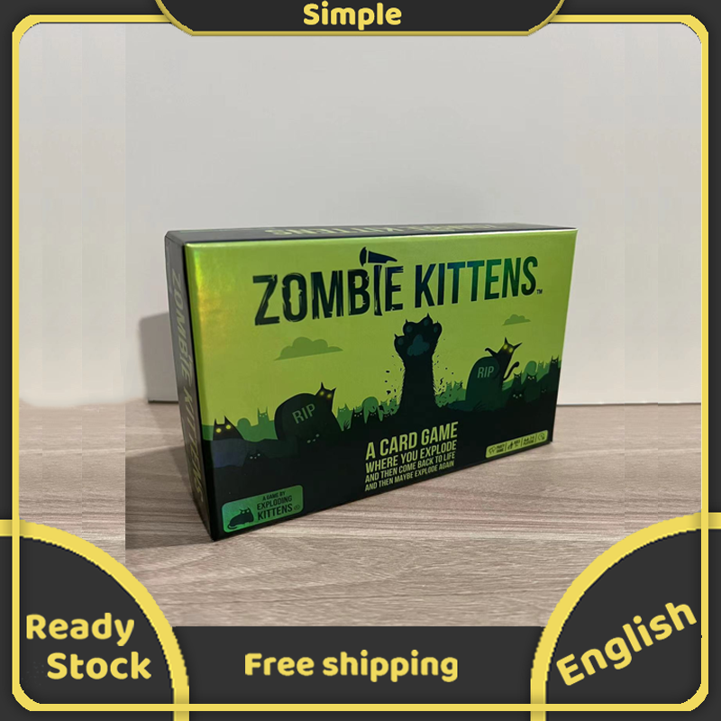 Zombie Kittens Card Game English Edition Play with Exploding Kittens Card Game