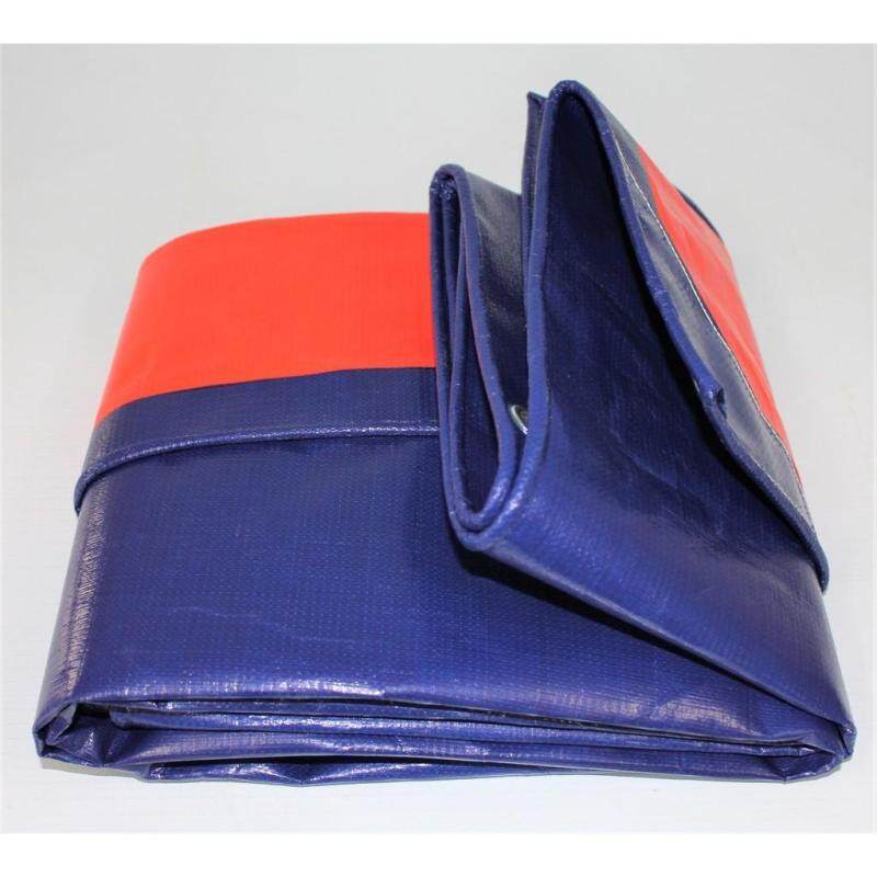 itop 1414 Blue Orange 8 x 10 Canvas (Korea) Ready Made PE Tarpaulin Sheet Outdoor Construction Renovation Floor Cover Hardware Canopy Tent Side Wall Shield Waterproof UV Protection with Grommets Eyelets. Kanvas Biru Oren Kanopi Khemah