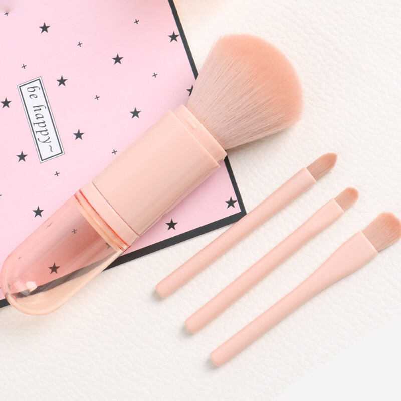 BEAUTYBIGBANG Đa Chức Năng, Da, Bốn-Trong-Một, Có Thể Thu Vào Trang Điểm Bàn Chải, Cọ Hai Đầu Tiện Dụng, Dụng Cụ Làm Đẹp, Cọ Mắt Mini