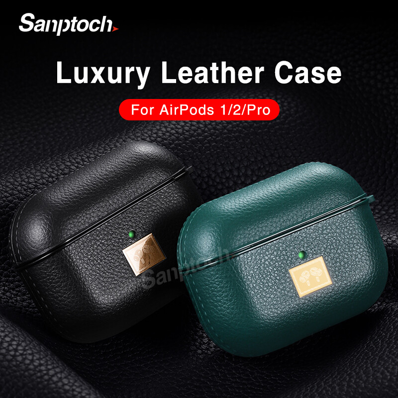 Sanptoch Luxury Leather Case For Apple AirPods 1/2/3/Pro Bluetooth Wireless Earphone Soft Cover For AirPods Pro Charging Box Thin Protective Casing