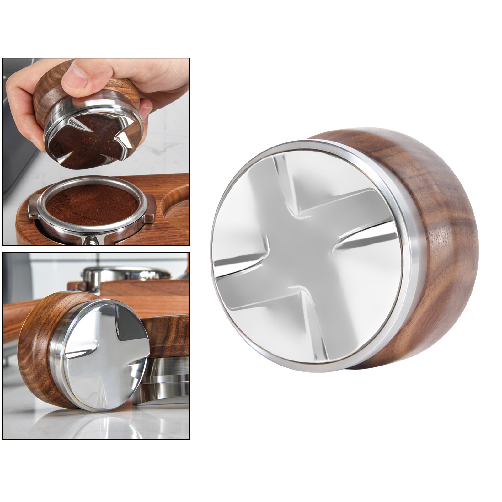 Blesiya Coffee Distributor Leveler Tool Adjustable Height Coffee Tamper