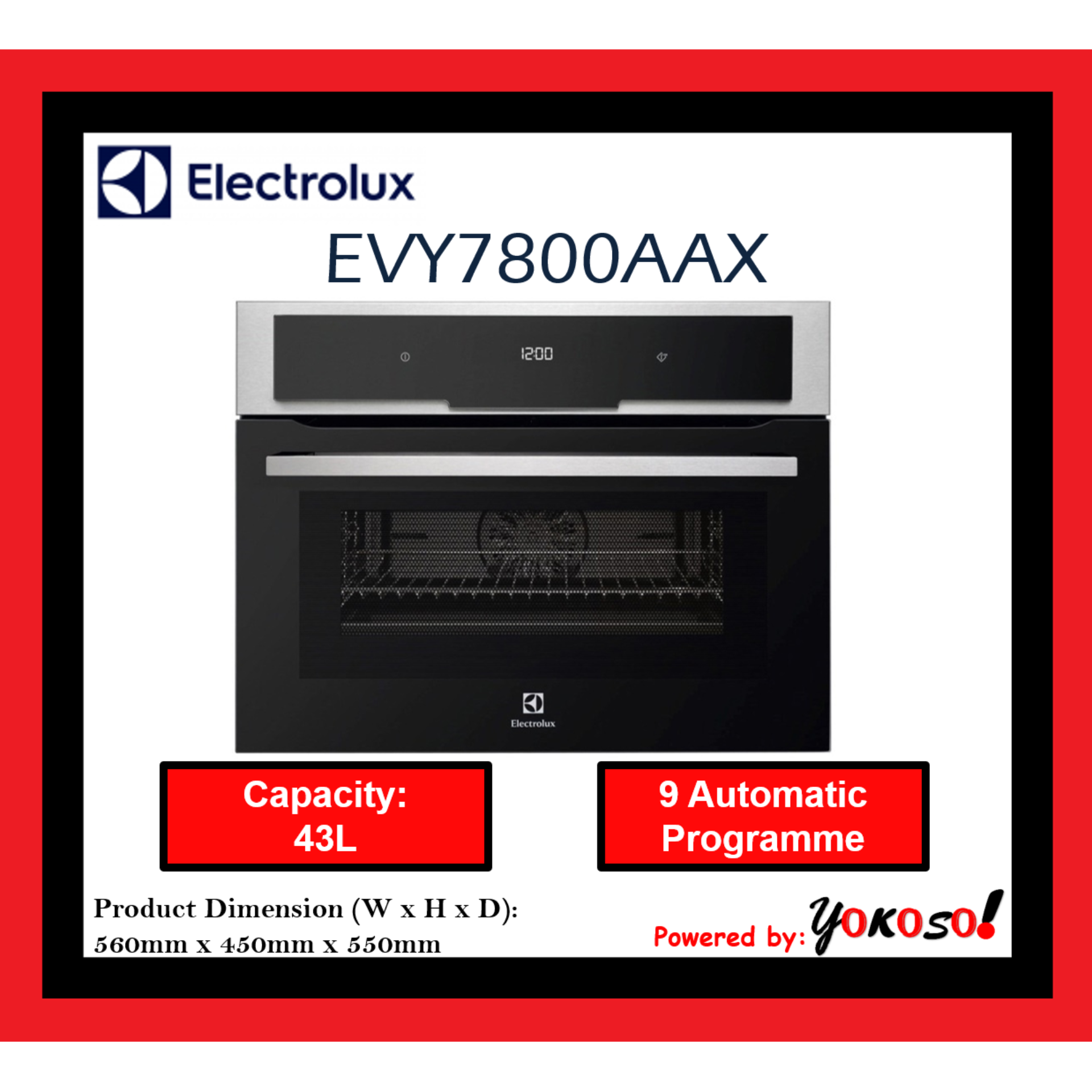 Electrolux EVY7800AAX Compact BuiltIn Microwave Lazada