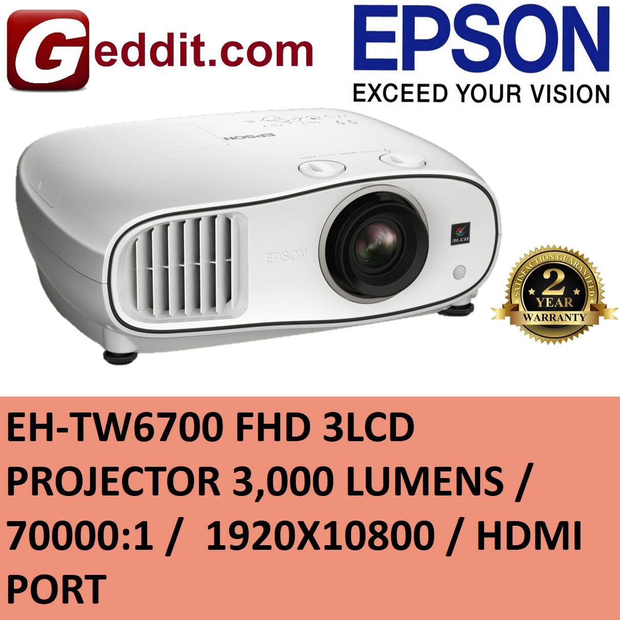 Epson Home Theatre Eh Tw6700 2d 3d Full Hd 1080p 3lcd 3000 Lumens Projector See Also Eh Tw5650 Eh Tw7000 Lazada