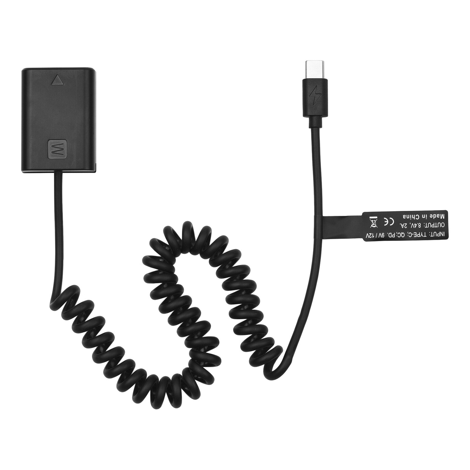 Andoer NP-FW50 Dummy Pin USB-C Coupler Adapter Với USB Type-C Mùa Xuân Cáp Điện Thay Thế Cho Sony Alpha A5000 A5100 A6000 A6300 A6400 A6500 A7II A7RII A7SII A7 A7S A7R RX10 II III IV NEX