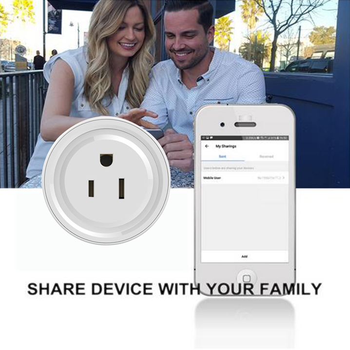 Smart Plug Wifi 10A US Socket, Works with Tuya Smart Life