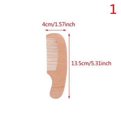 Blowing Soft Baby Hair Brush Comb Set For Newborn Wooden Handle Head Comfort Massager