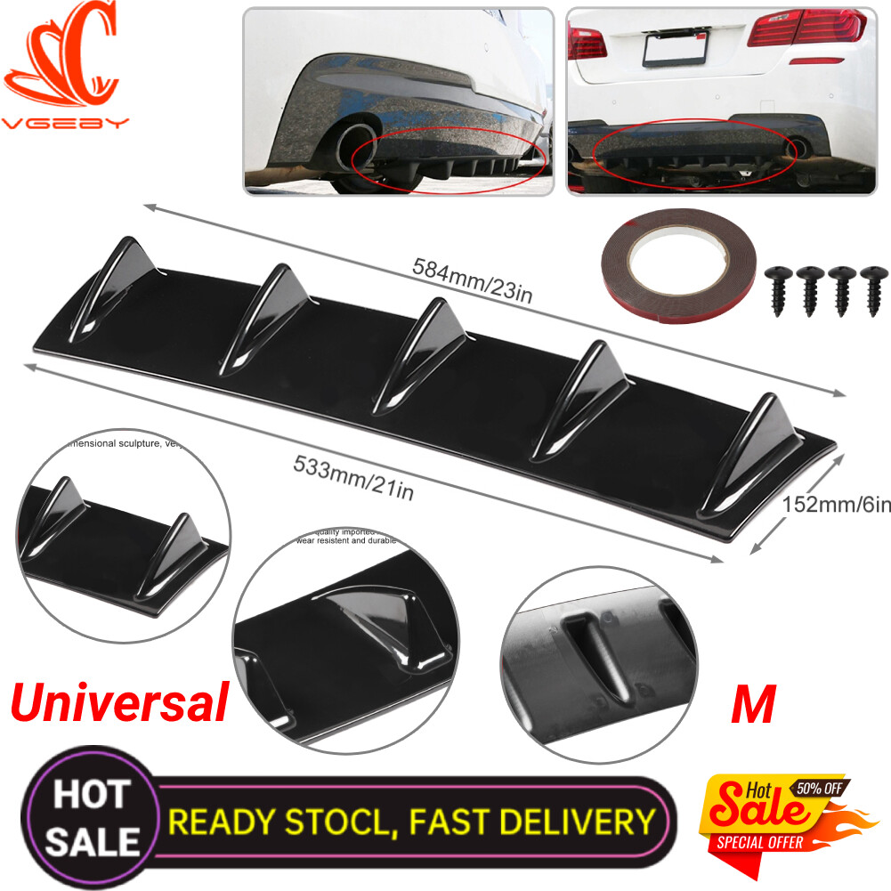 【1pcs Free Shipping】Universal Car Rear Bumper Chassis Shark Fin Spoiler Wing Lip Diffuser Medium
