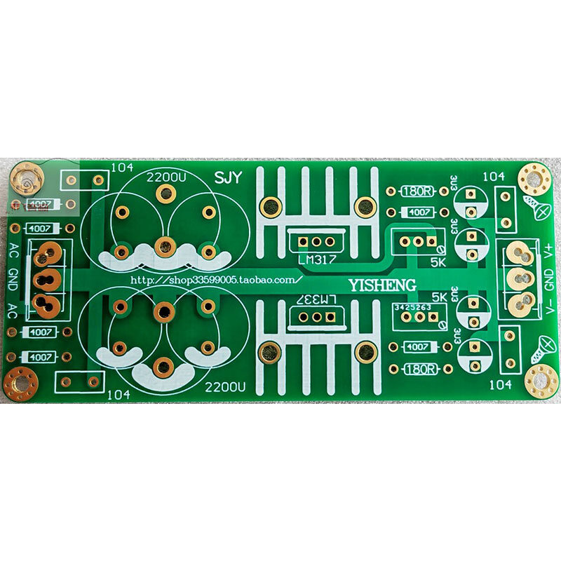 Lm317 lm337 adjustable regulated power board pcb empty board bare board