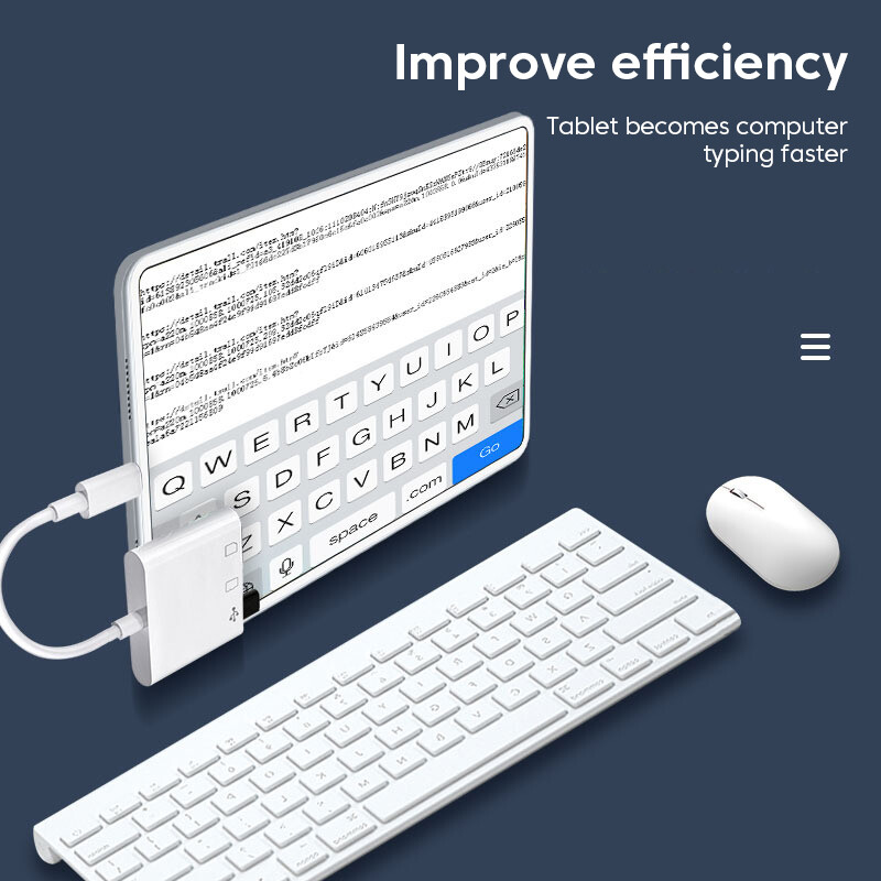 3 trong 1 đầu đọc thẻ Type-C Bộ chuyển đổi OTG USB Mini SD/Đầu đọc thẻ TF Đầu Đọc Thẻ cho Iphone Android Loại C Cáp truyền dữ liệu bền