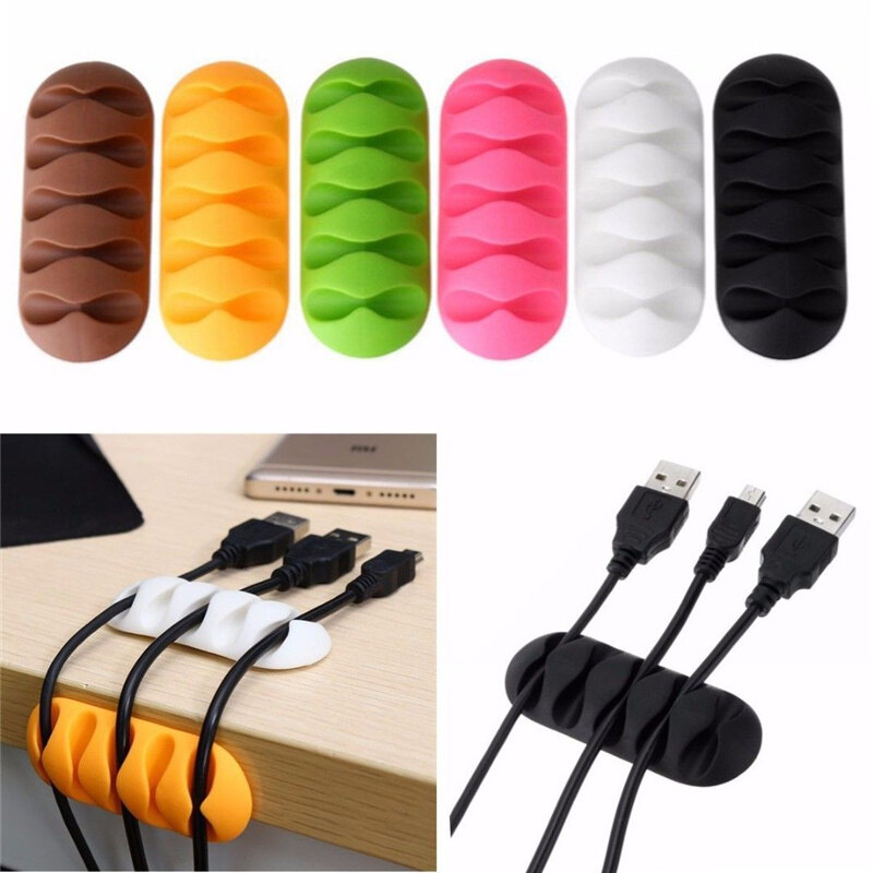 USB Cable Organizer Cable Winder Desktop Tidy Management Clips Cable Holder for Mouse Headphone Wire Organizer