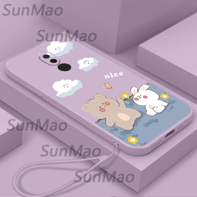 Casing Huawei Nova 2i Phone Case Silicone TPU Soft Shell Simple Cartoon Straight Edge Protective Cover