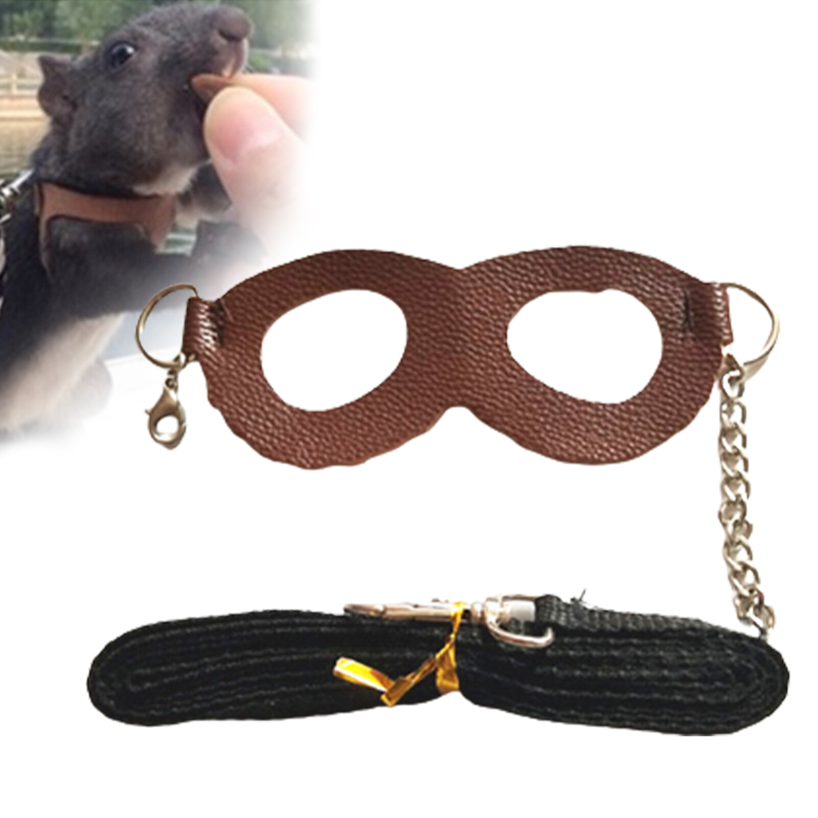 Dây Da Sóc Chuột Hamster Thú Cưng Dây Kéo Tích Hợp, Dây Kéo Chống Trượt Và Chống Đột Quỵ