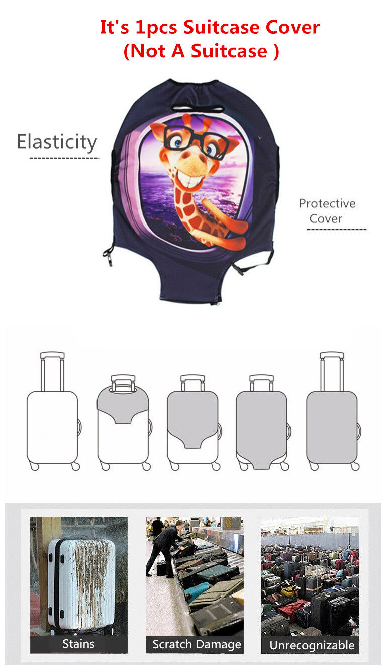 Luggage Case Suitcase Protective Cover Multi color collocation Pattern Travel Elastic Luggage Dust Cover Apply 18-28 Suitcase