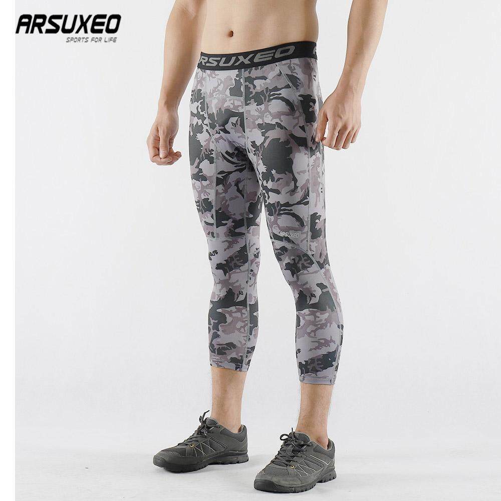 ARSUXEO Mens Sports Running Pants Compression Tights Base Layer Active Workout