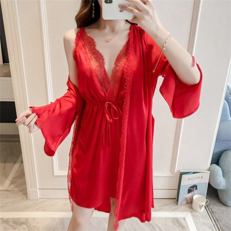 Nơi bán Julys Bài Hát Phụ Nữ Mới VÁY BẦU REN Áo Dây & Áo Set Đồ Ngủ Bộ 2 Bộ Ngủ Áo Choàng Tắm Áo Dây Quần Ngủ váy Ngủ
